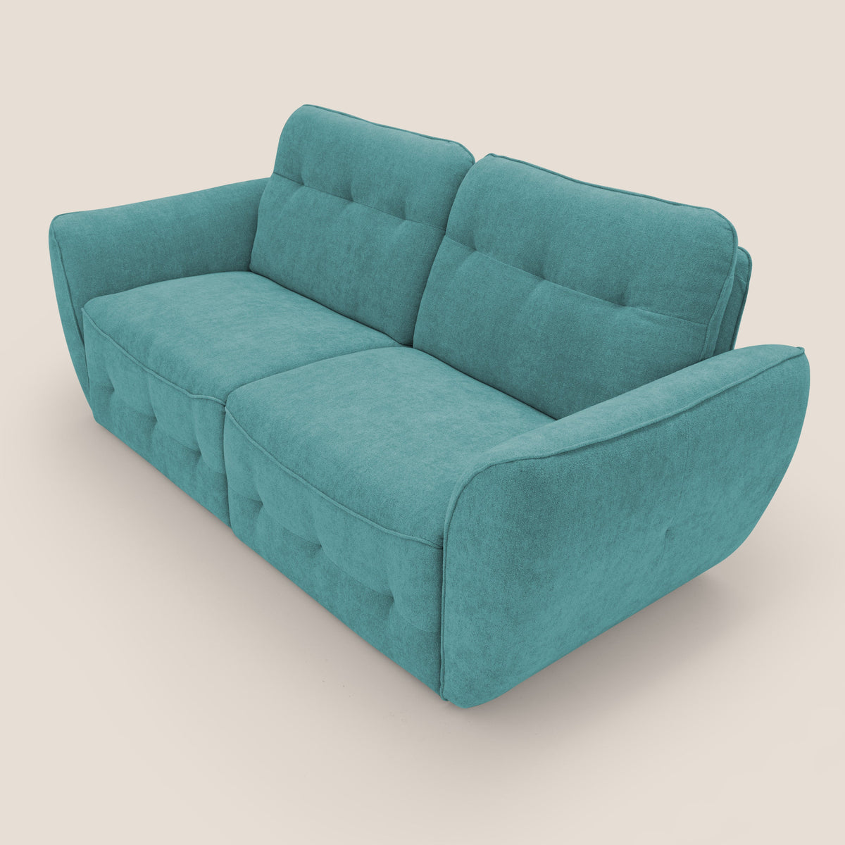 Cerbero divano 2 e 3 posti in morbido bouclé impermeabile T07 azzurro - divitt.sbs