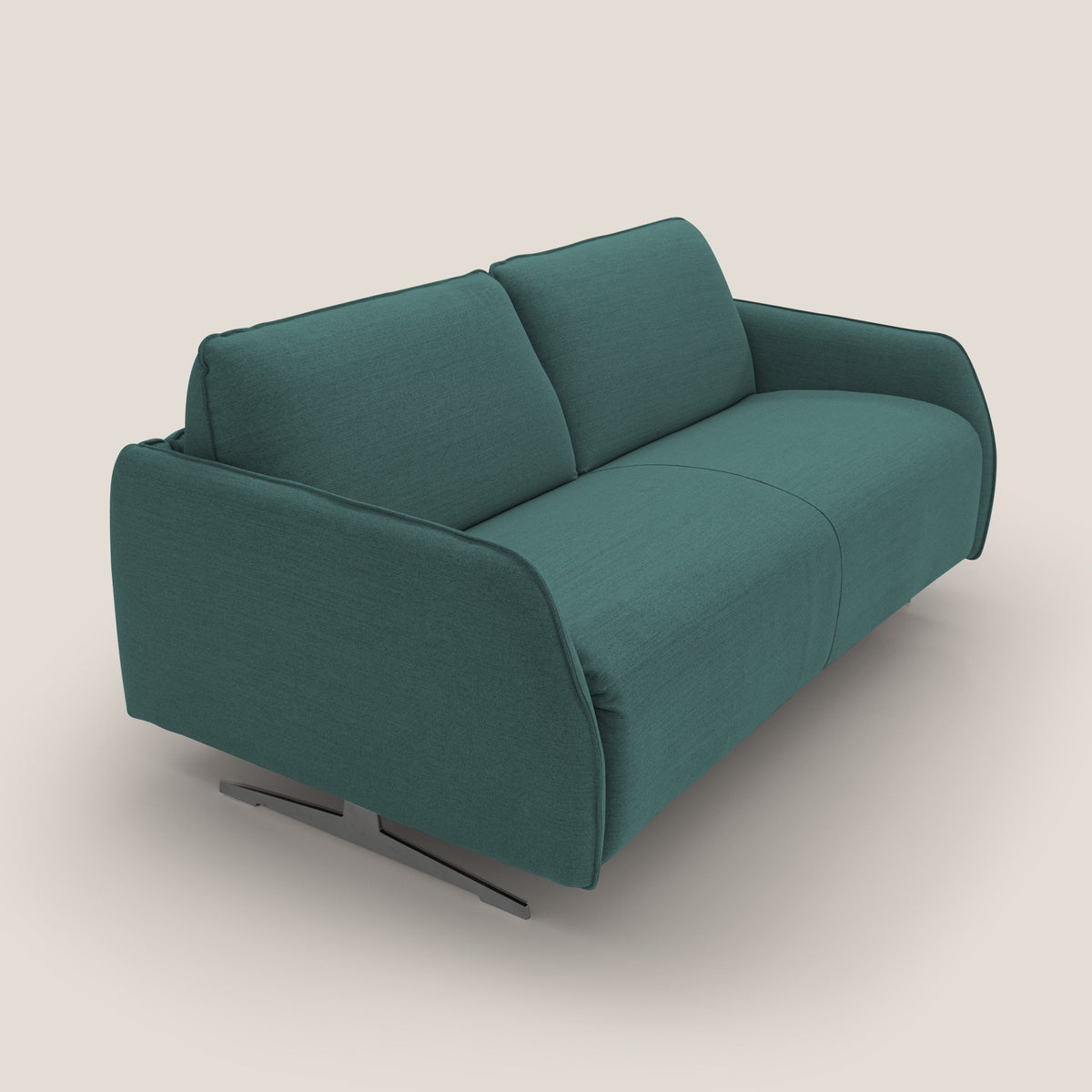 Texas Divano letto matrimoniale moderno in tessuto impermeabile T19 petrolio - divitt.sbs