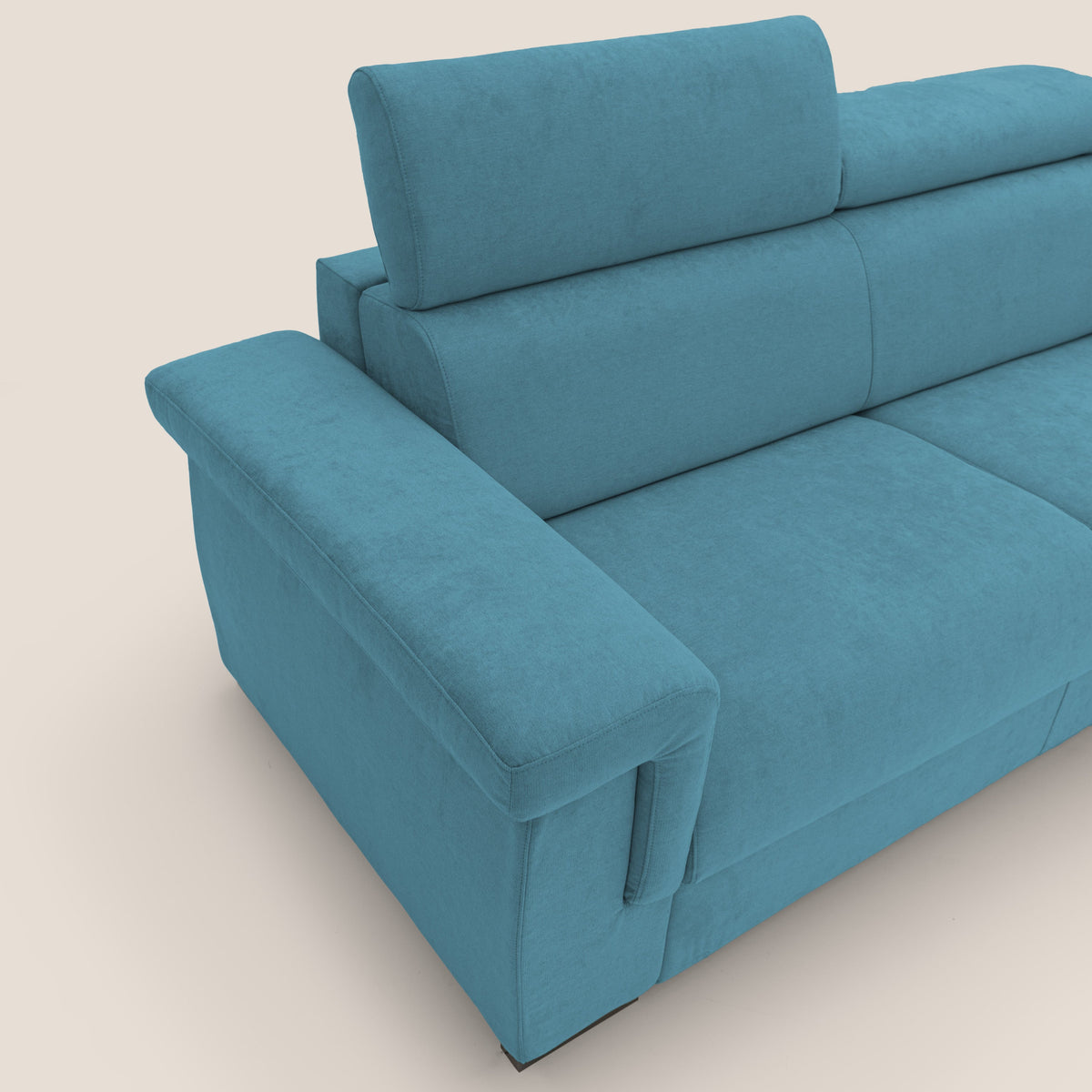 Bjorn divano letto sfoderabile con materasso H18 cm e poggiatesta reclinabili in tessuto impermeabile T02 azzurro - divitt.sbs
