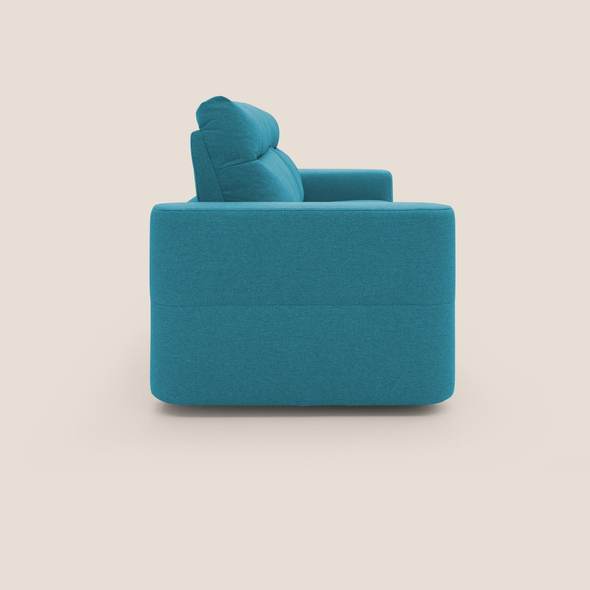 Cupido Divano letto materasso H18 cm e schienale alto in tessuto impermeabile simil cotone T13 azzurro - divitt.sbs