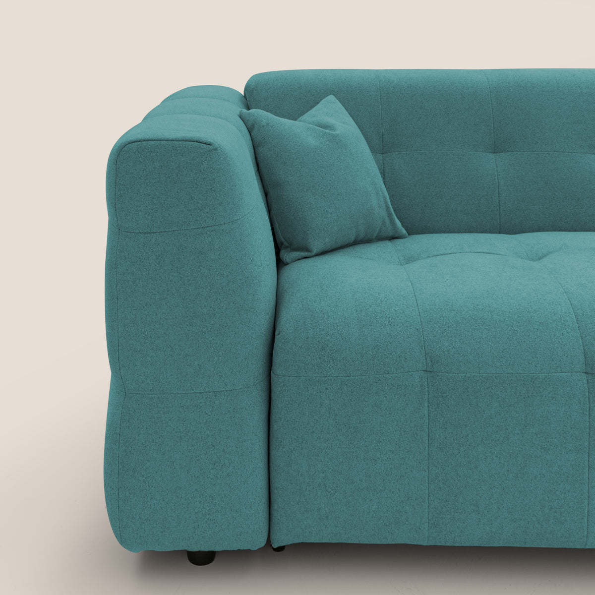 Tender Divano letto matrimoniale dal design innovativo in tessuto bouclet impermeabile T07 azzurro - divitt.sbs