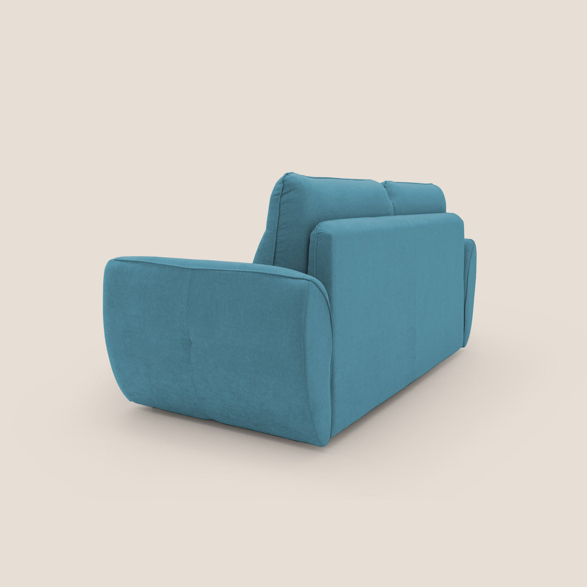 Zeus Divano letto scandinavo con schienale alto in tessuto impermeabile T02 azzurro - divitt.sbs