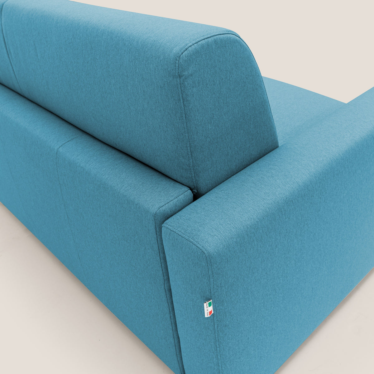 Kansas Divano letto matrimoniale alto 20 cm in tessuto impermeabile misto cotone T13 azzurro - divitt.sbs