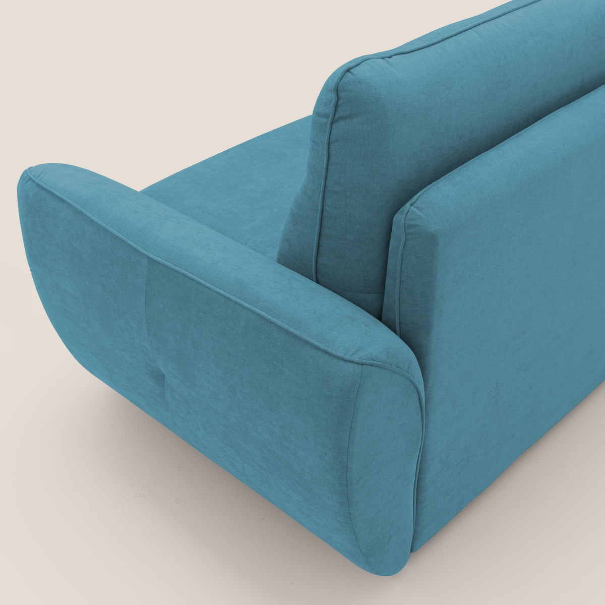 Zeus Divano letto scandinavo con schienale alto in tessuto impermeabile T02 azzurro - divitt.sbs
