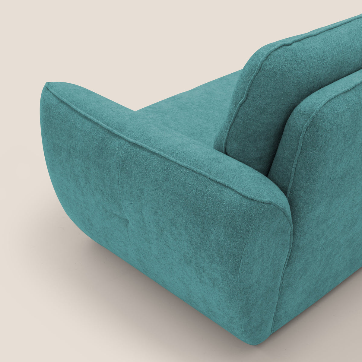 Cerbero divano 2 e 3 posti in morbido bouclé impermeabile T07 azzurro - divitt.sbs