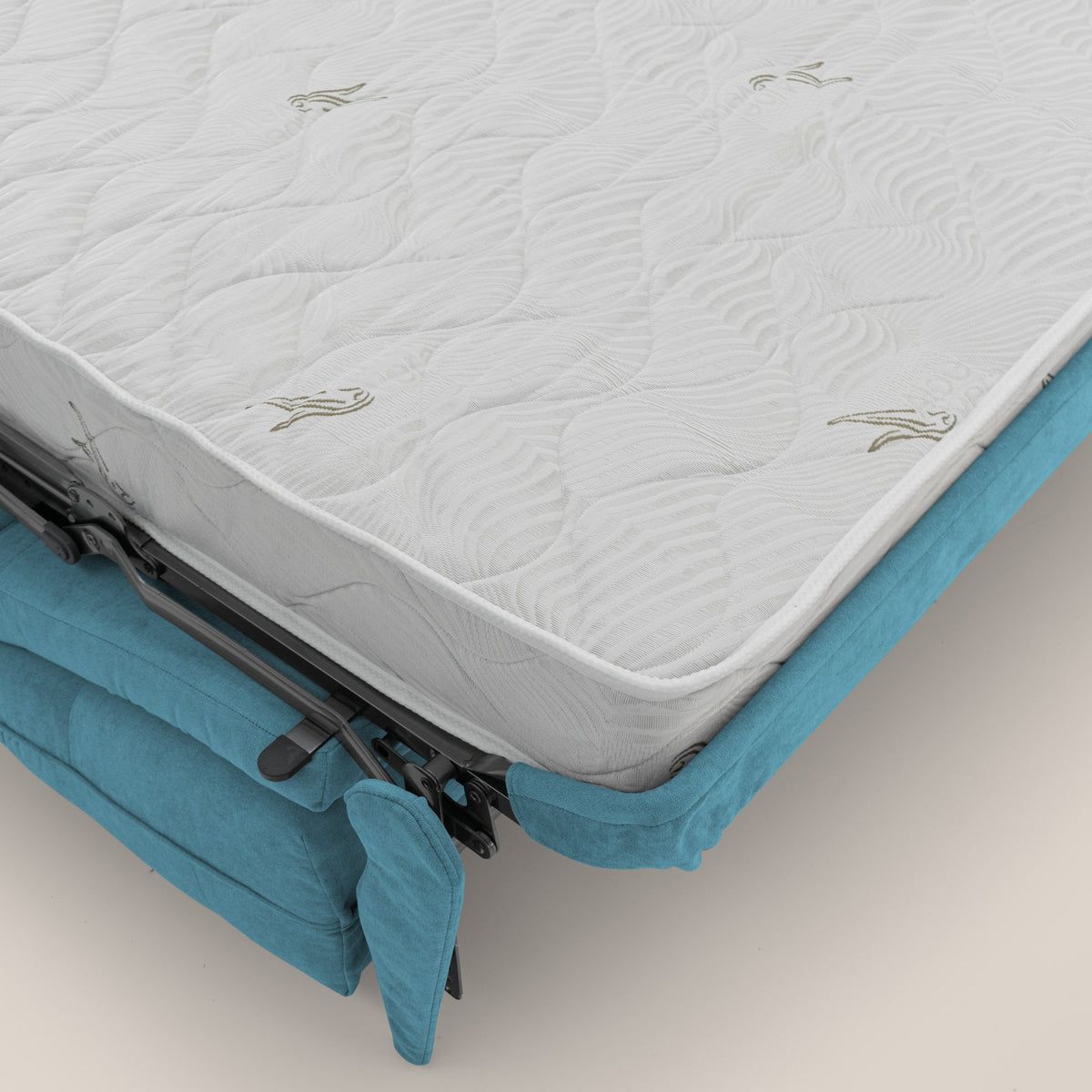 Zeus Divano letto scandinavo con schienale alto in tessuto impermeabile T02 azzurro - divitt.sbs
