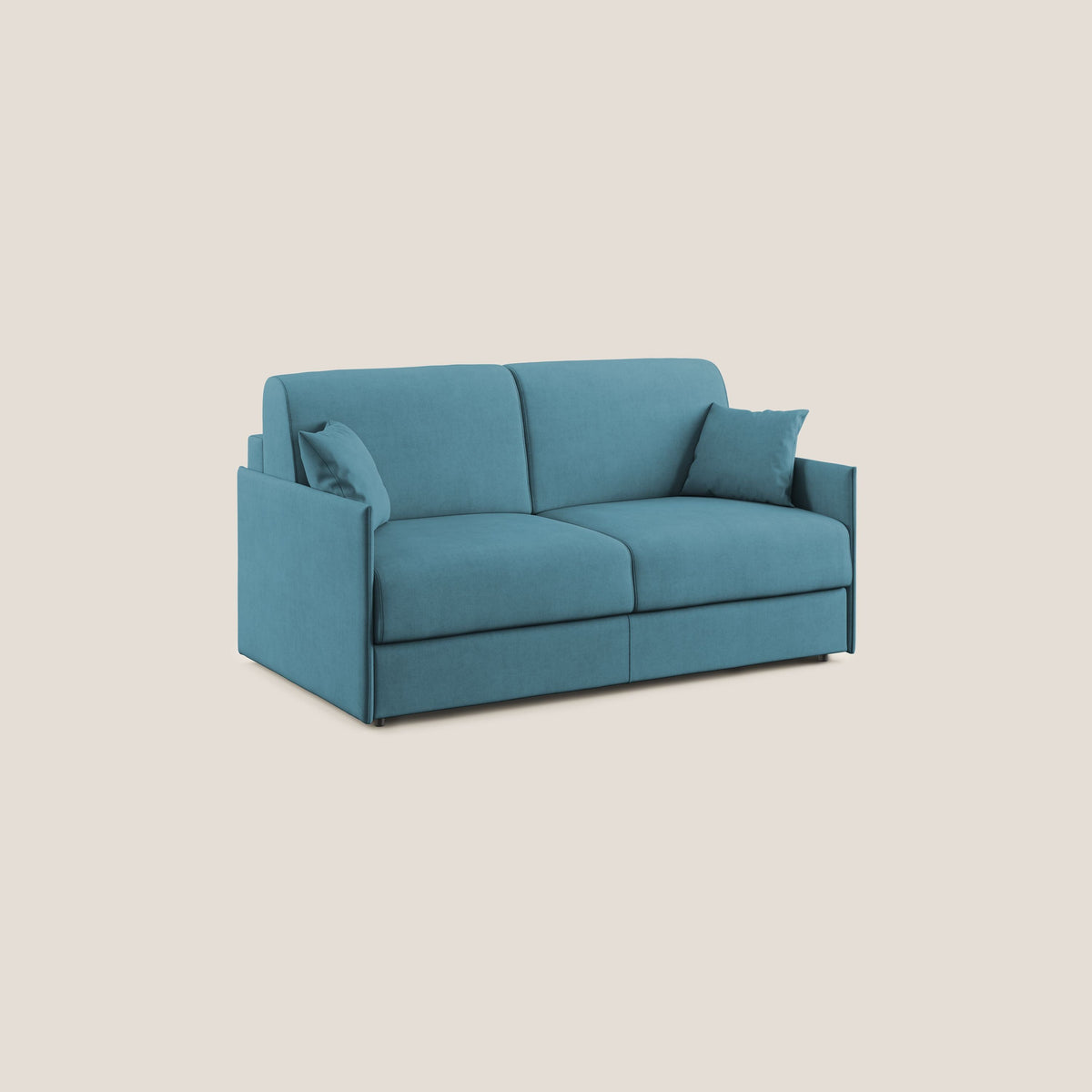Evans Divano letto in morbido tessuto impermeabile T02 azzurro - divitt.sbs