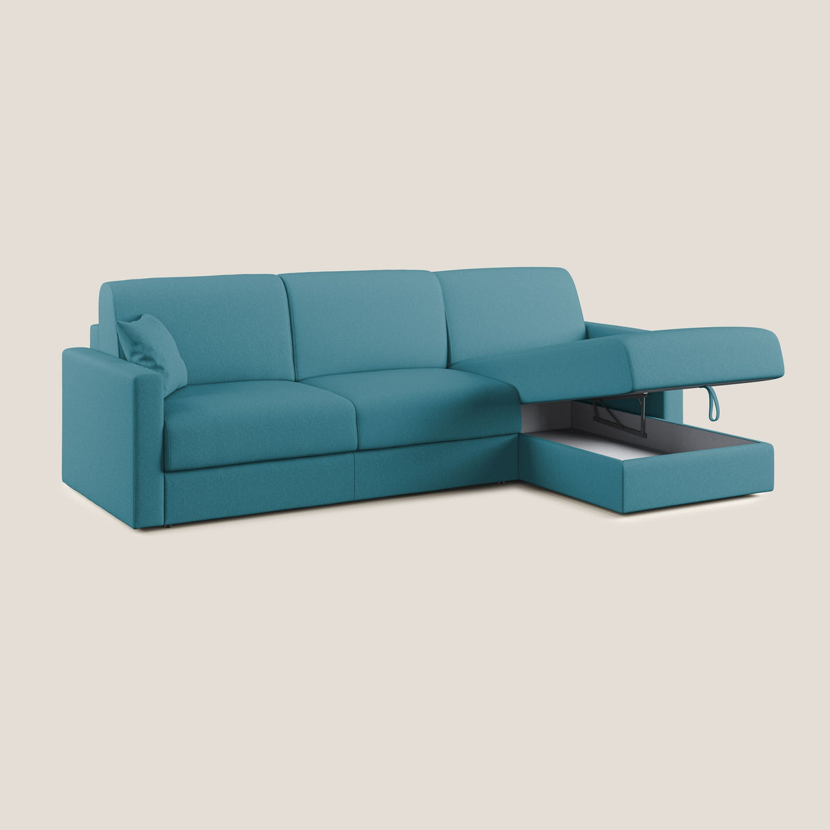 Chris Divano letto angolare 5 posti in tessuto impermeabile T13 azzurro - divitt.sbs