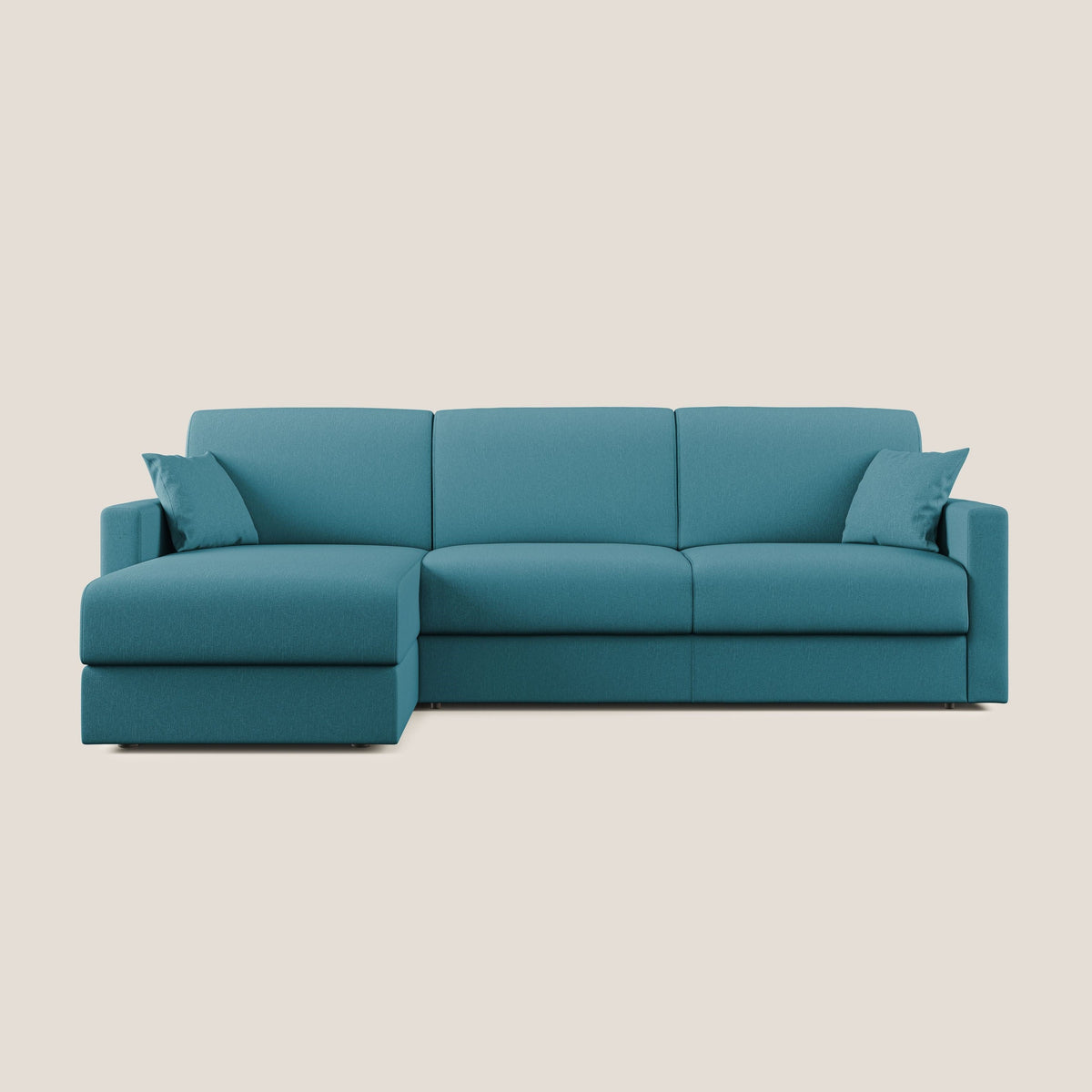 Chris Divano letto angolare 5 posti in tessuto impermeabile T13 azzurro - divitt.sbs