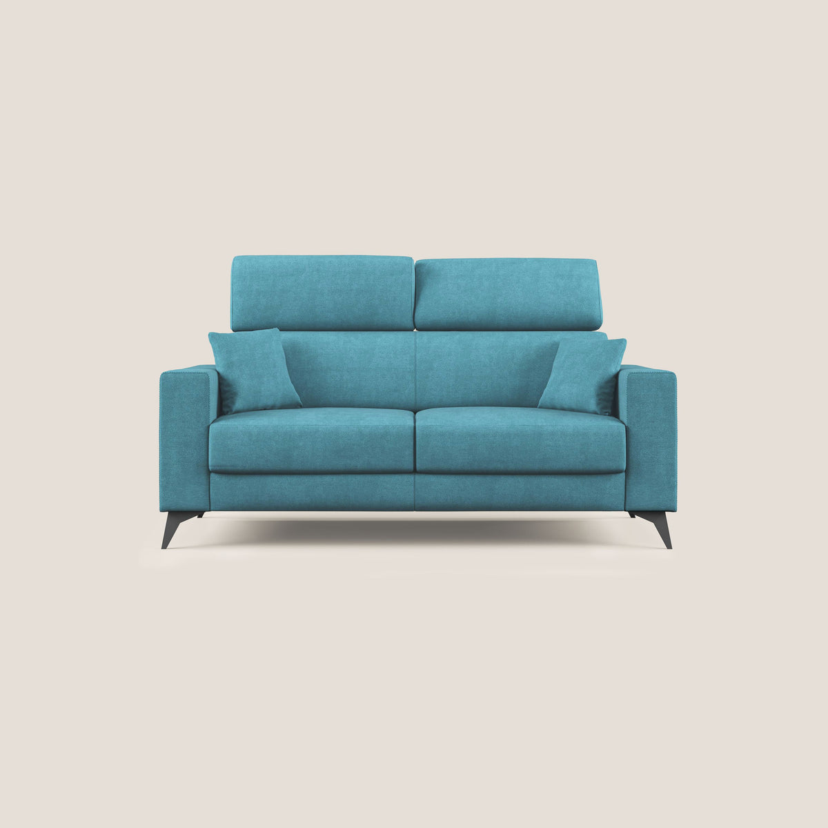 Pegaso divano letto con poggiatesta reclinabili e rivestimento T02 azzurro - divitt.sbs
