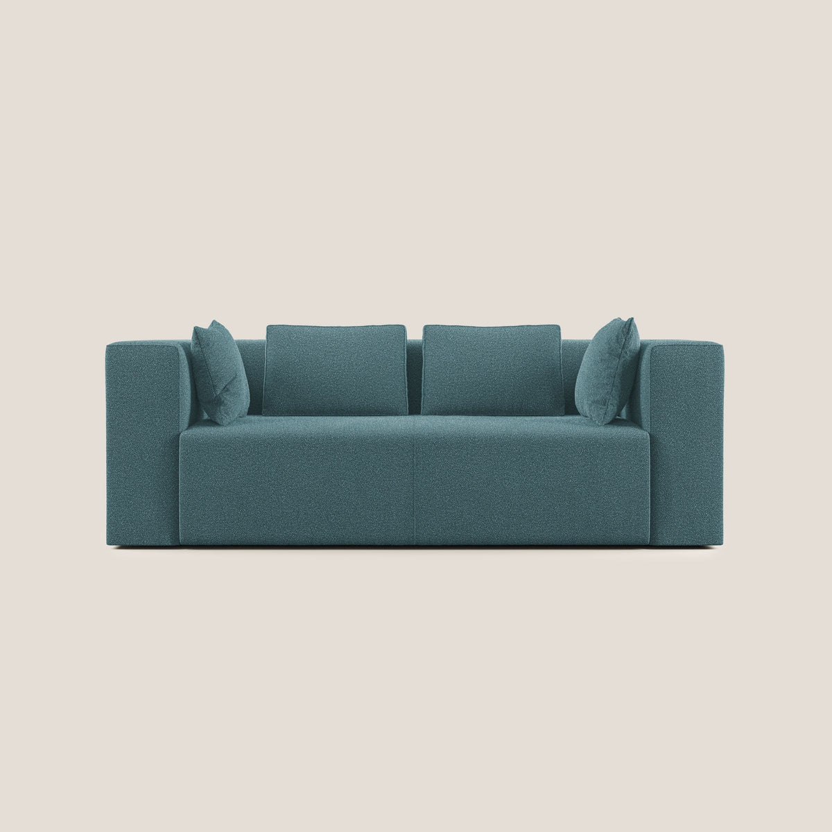 Nettuno divano moderno componibile in morbido tessuto bouclè T07 azzurro - divitt.sbs