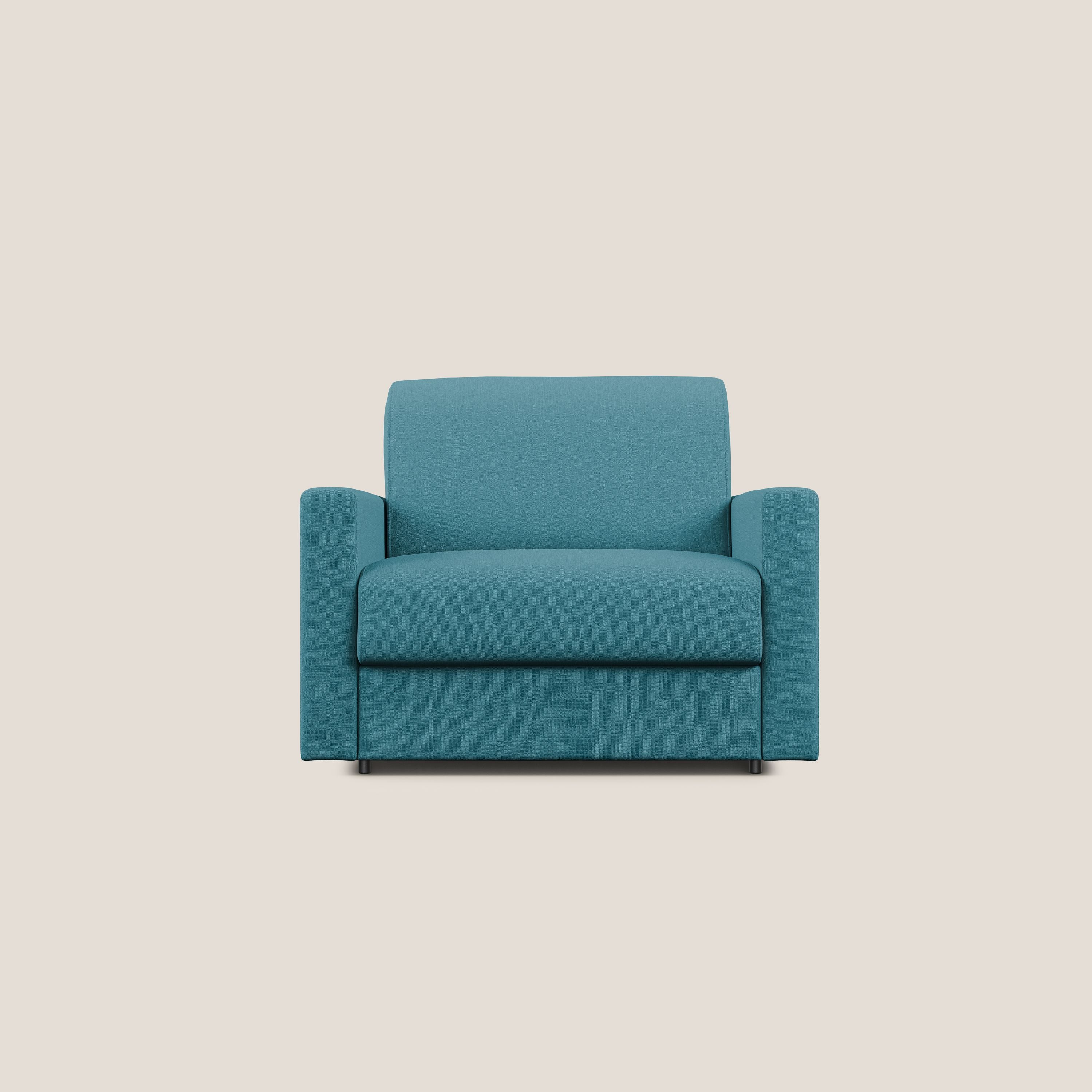 Chris poltrona letto in tessuto impermeabile T13 azzurro - divitt.sbs