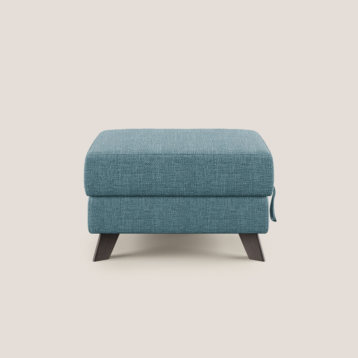 Moon Pouf contenitore e piedini alti in tessuto morbido ad intreccio soft-touch impermeabile T06 azzurro - divitt.sbs