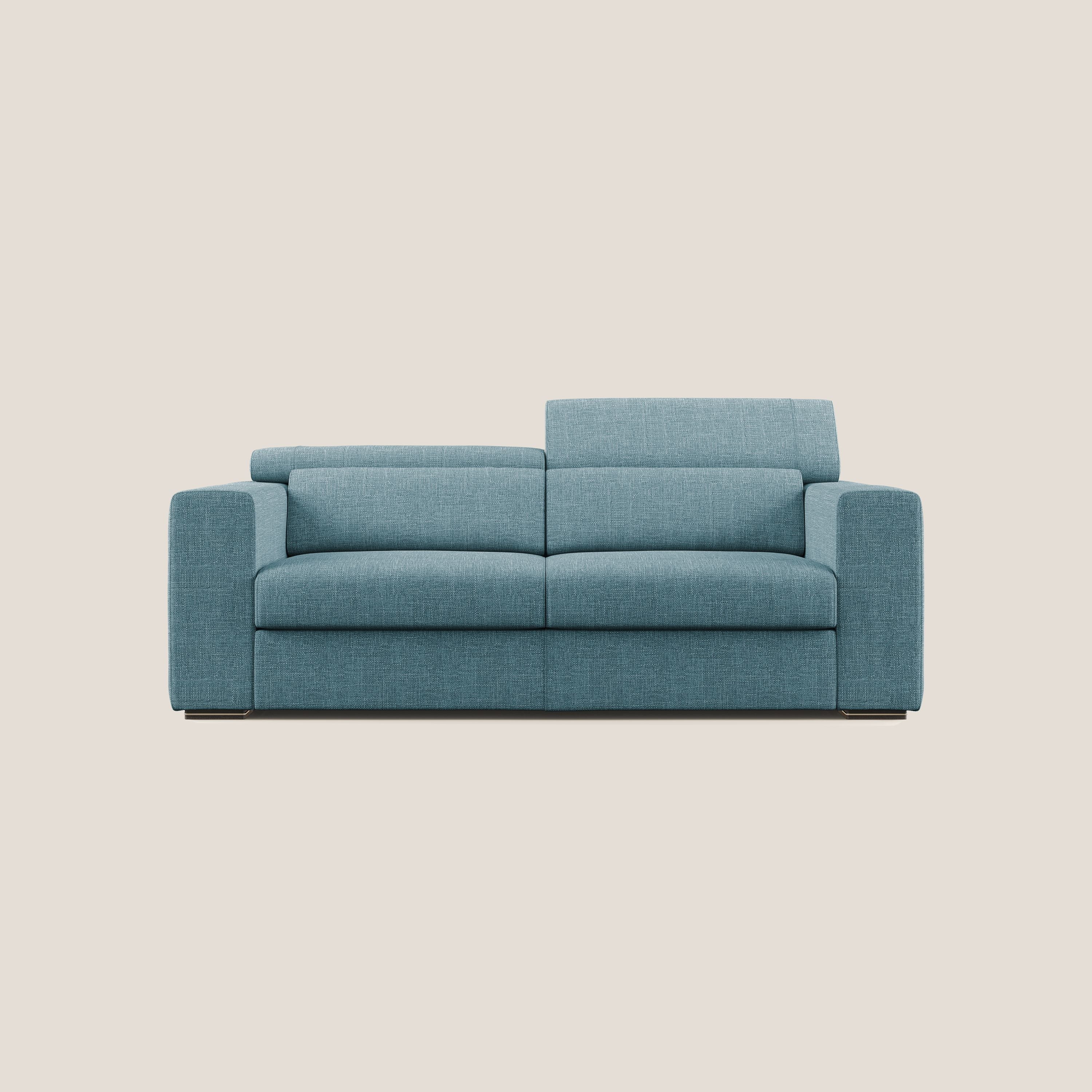 Vegas divano con poggiatesta reclinabili in morbido tessuto impermeabile T06 azzurro - divitt.sbs
