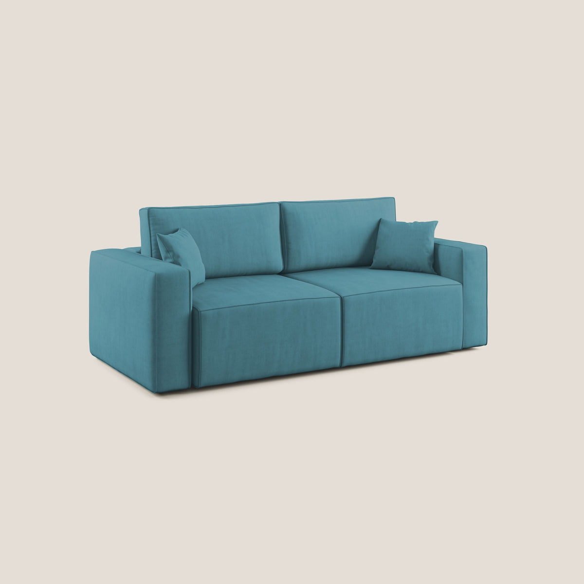 Morfeo divano con sedute estraibili in morbido tessuto impermeabile T02 azzurro - divitt.sbs
