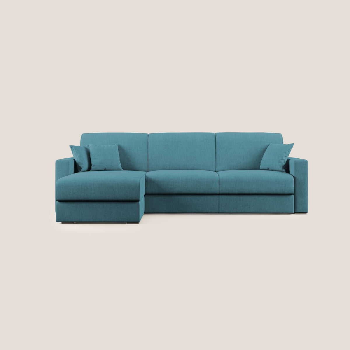 Best Divano letto angolare in tessuto impermeabile T02 azzurro - divitt.sbs