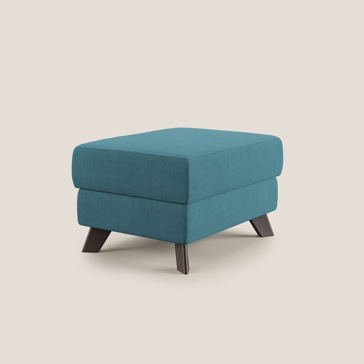 Moon Pouf contenitore e piedini alti in tessuto morbido impermeabile T02 azzurro - divitt.sbs