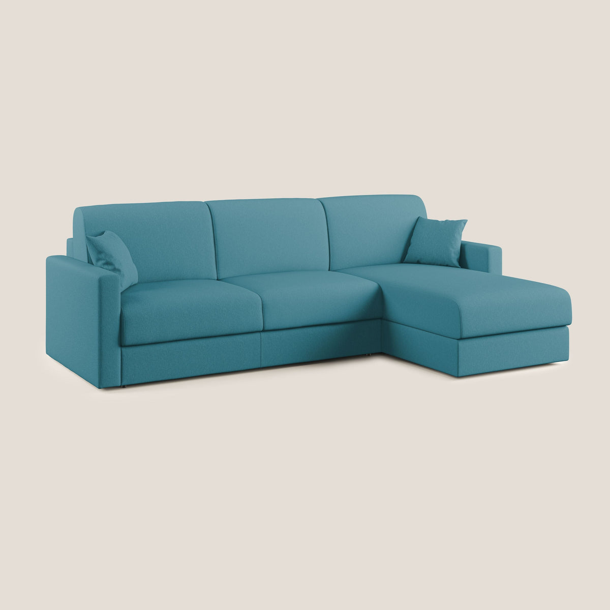 Chris Divano letto angolare 5 posti in tessuto impermeabile T13 azzurro - divitt.sbs