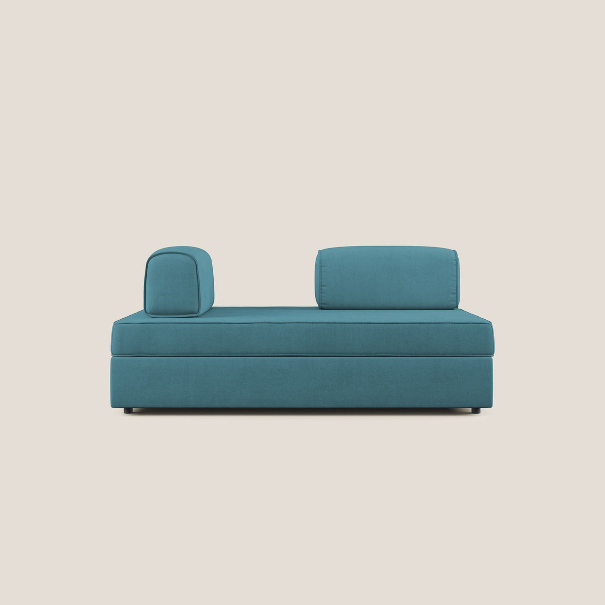 Liberty divano con pouf estraibile e schienali movibili in tessuto morbido impermeabile T02 azzurro - divitt.sbs