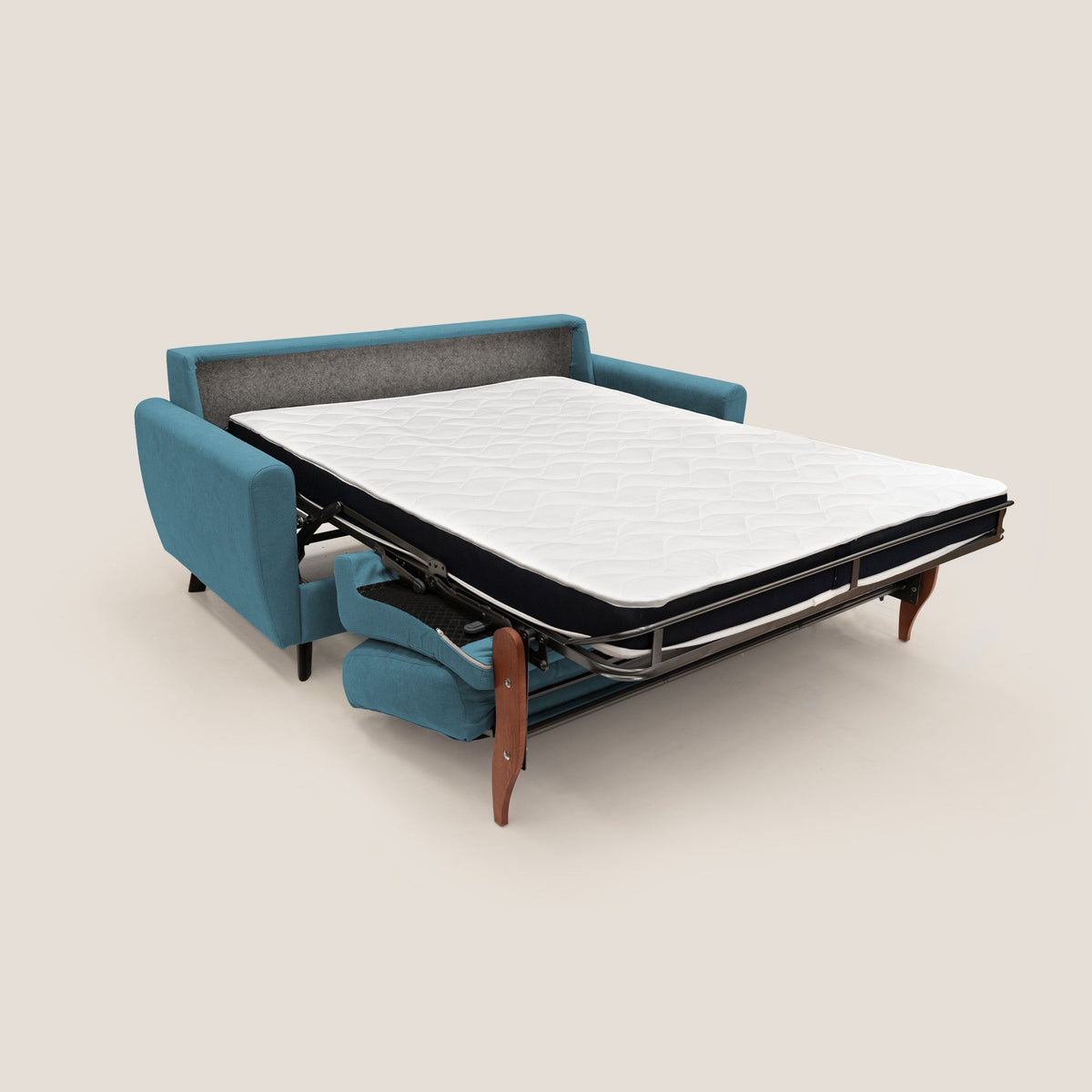 Callisto Divano letto matrimoniale in tessuto morbido impermeabile T02 azzurro - divitt.sbs