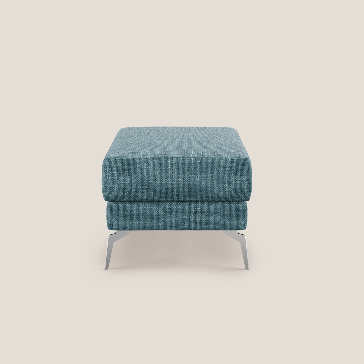 Star Pouf con piedini alti in tessuto impermeabile morbido intreccio T06 azzurro - divitt.sbs