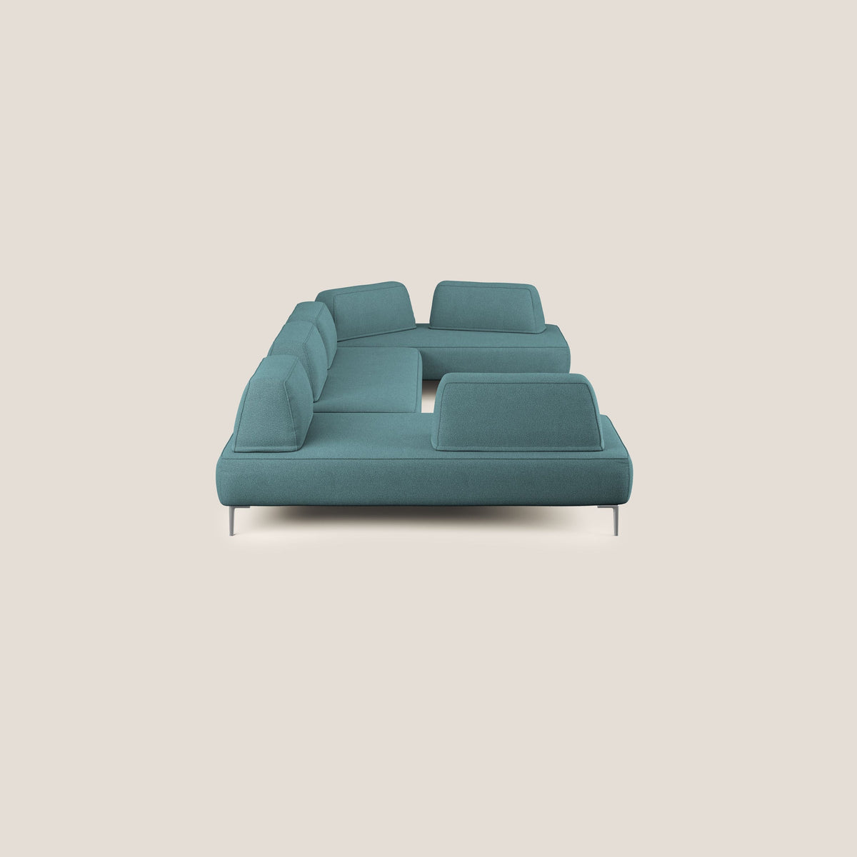 Newton divano panoramico modulare con schienali movibili T07 azzurro - divitt.sbs