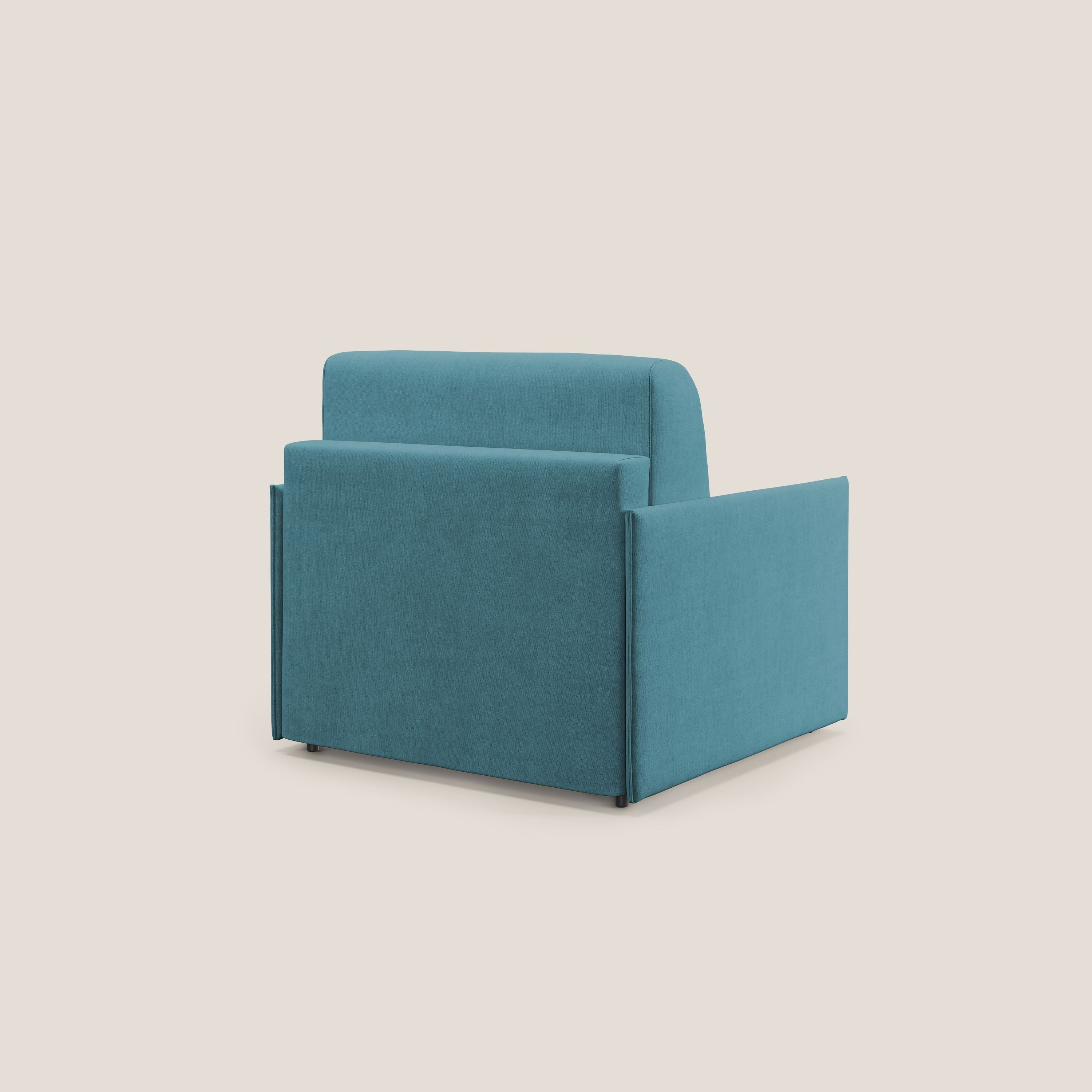Evans poltrona letto in morbido tessuto impermeabile T02 azzurro - divitt.sbs