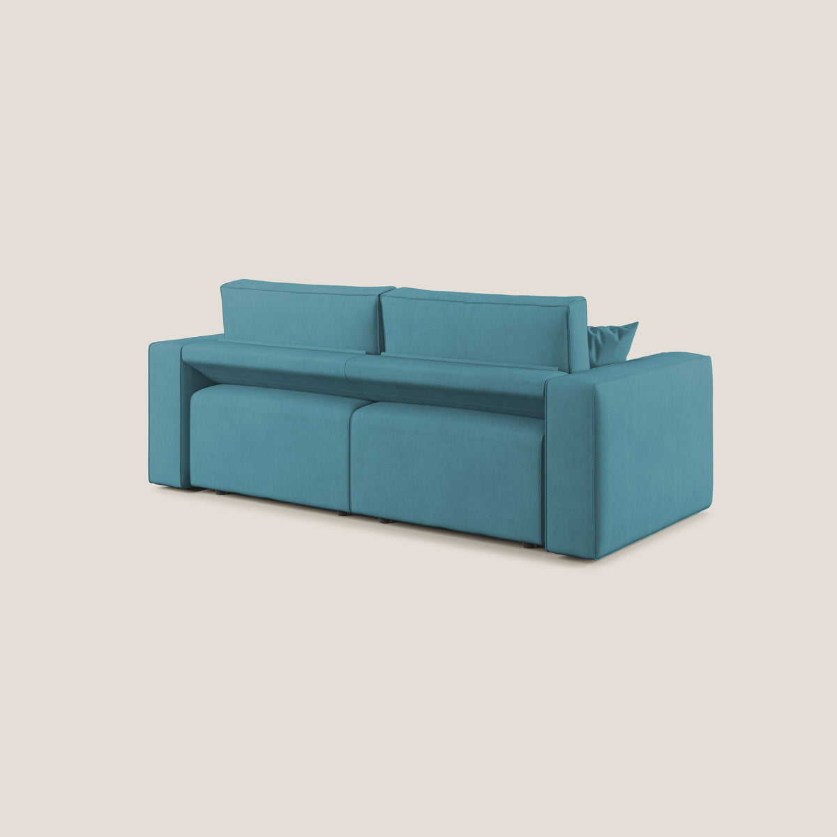 Morfeo divano con sedute estraibili in morbido tessuto impermeabile T02 azzurro - divitt.sbs