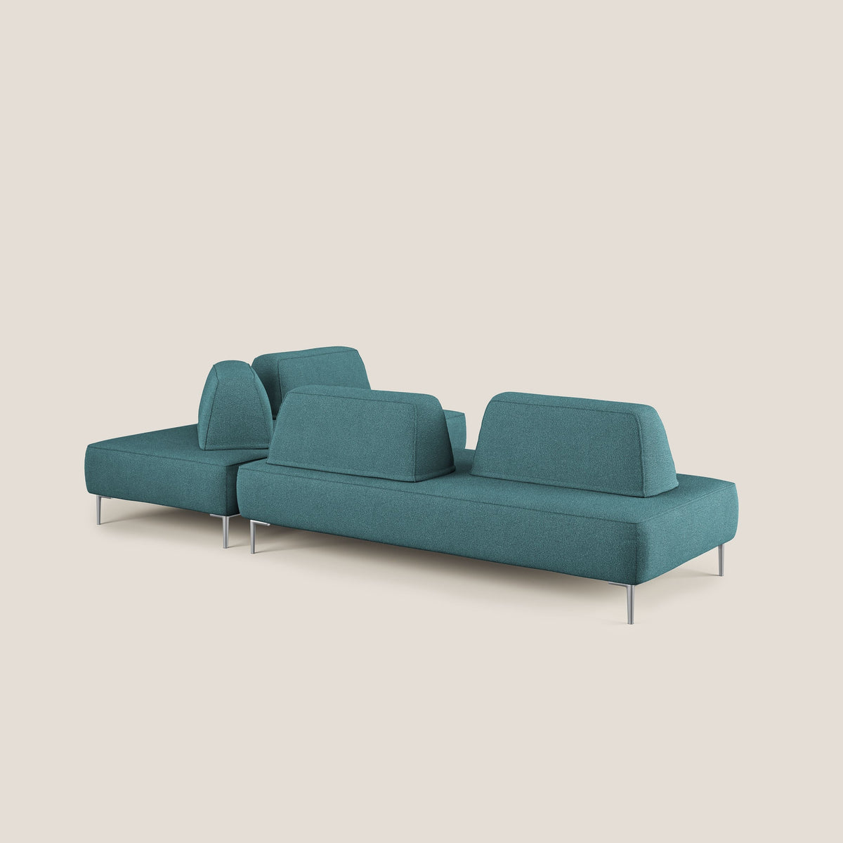 Newton divano angolare modulare con schienali movibili T07 azzurro - divitt.sbs