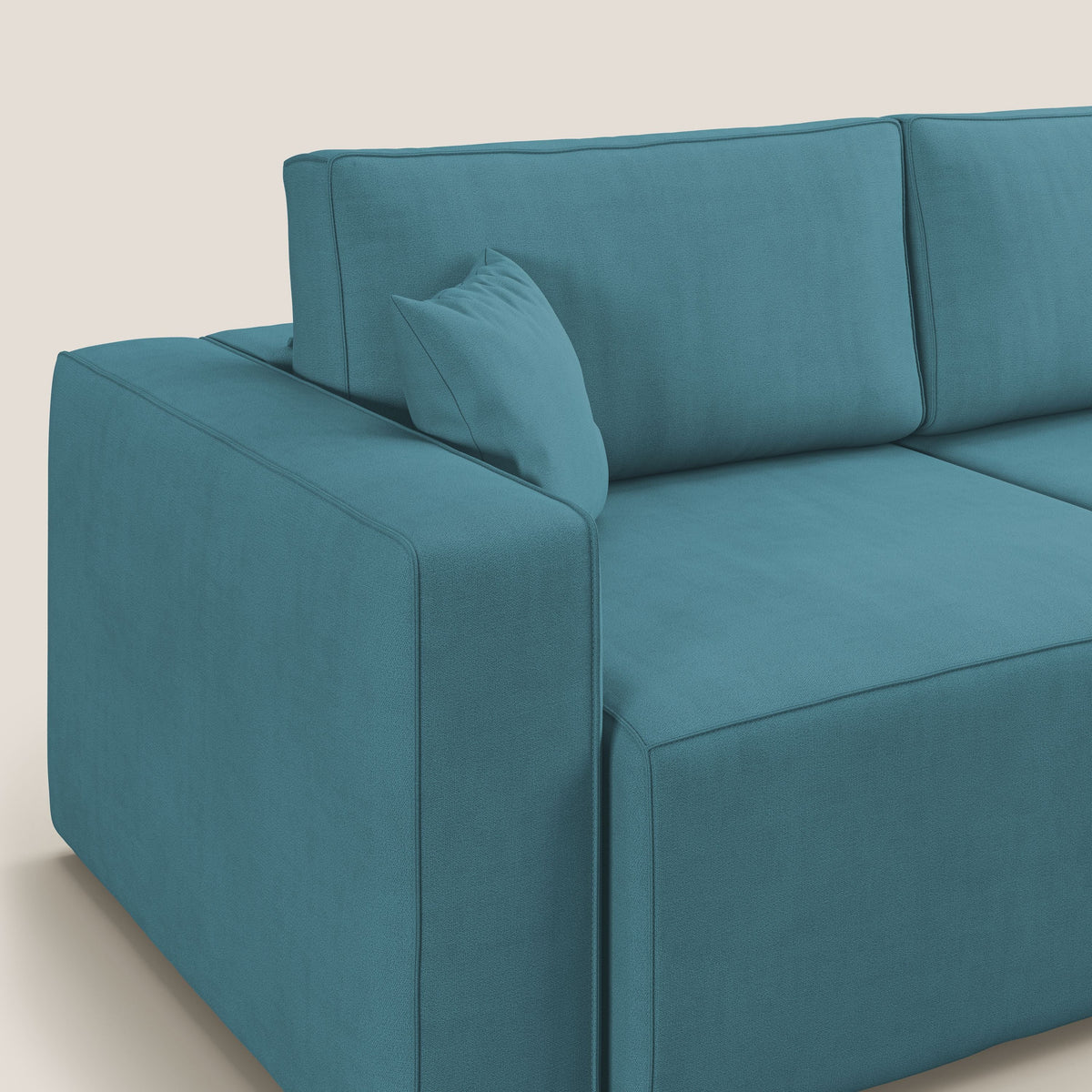 Morfeo divano con sedute estraibili in morbido tessuto impermeabile T02 azzurro - divitt.sbs