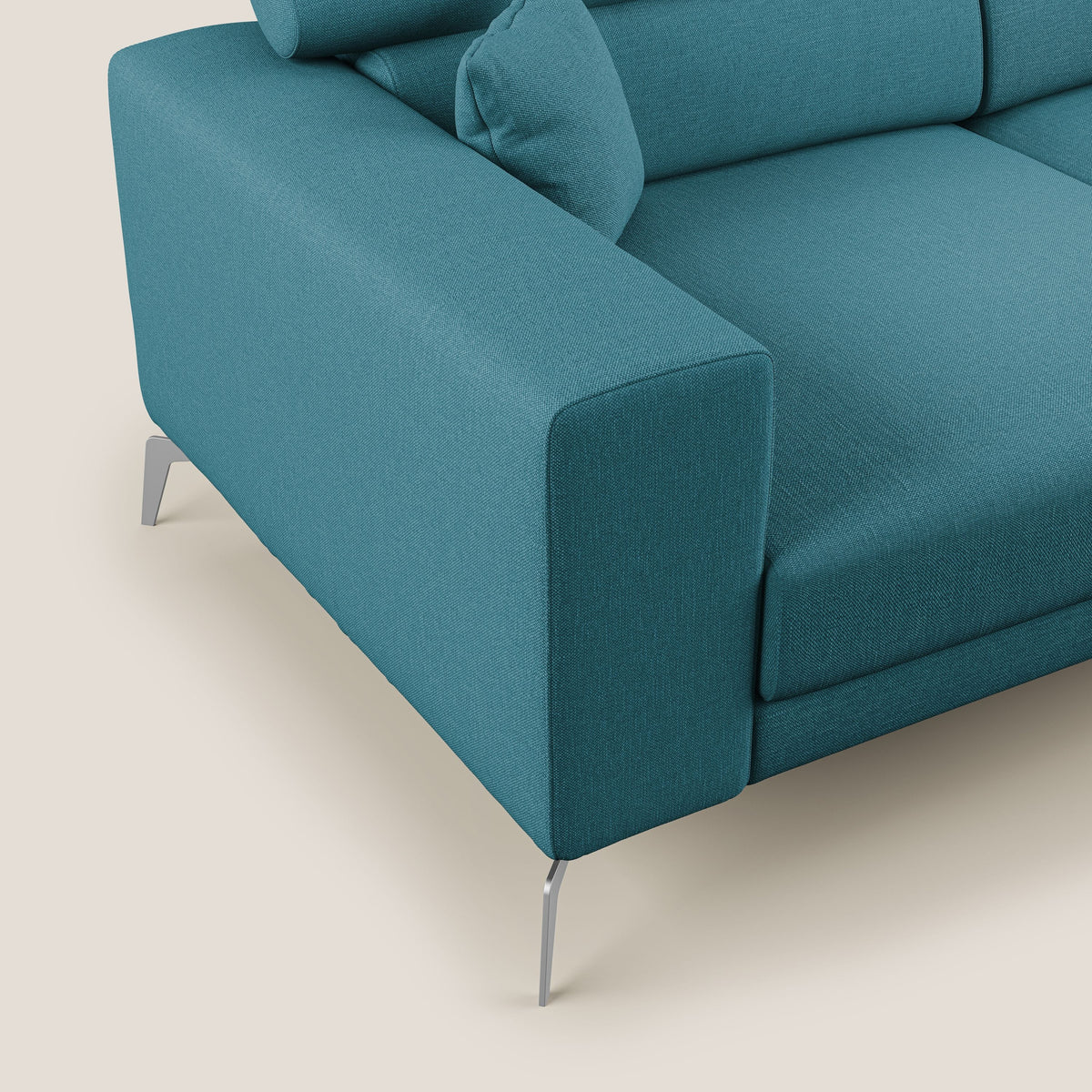Blade Divano con poggiatesta reclinabili in tessuto impermeabile misto cotone T13 azzurro - divitt.sbs