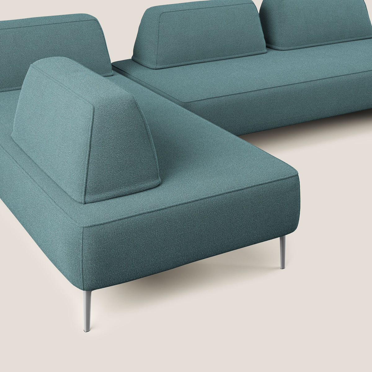 Newton divano panoramico modulare con schienali movibili T07 azzurro - divitt.sbs