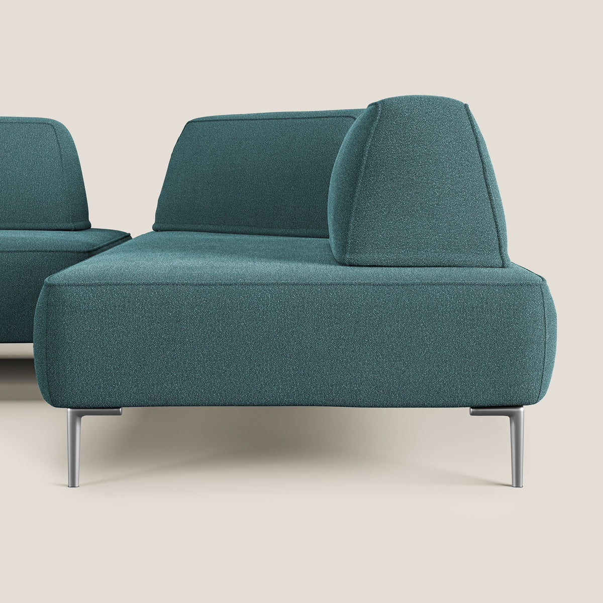 Newton divano angolare modulare con schienali movibili T07 azzurro - divitt.sbs