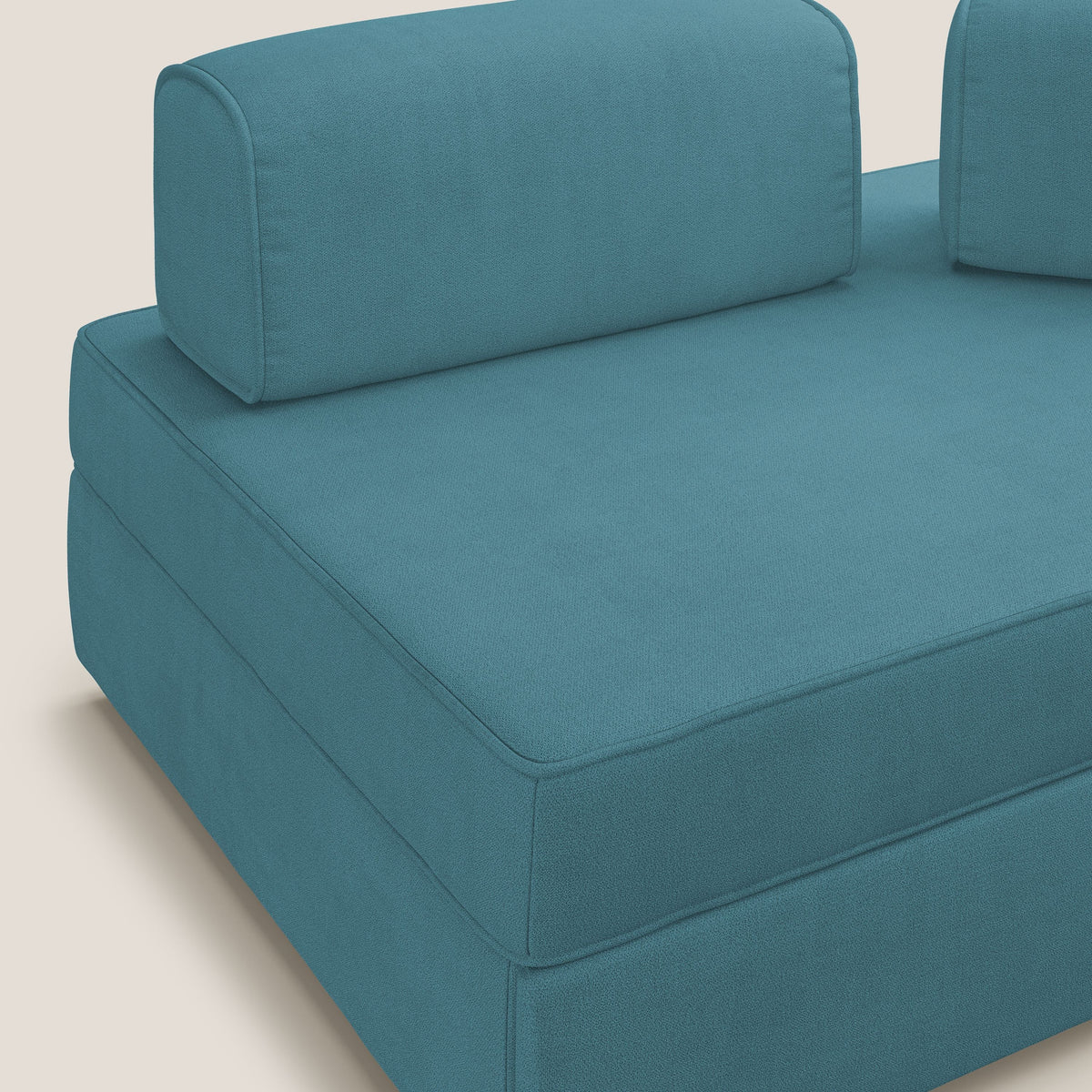 Liberty divano con pouf estraibile e schienali movibili in tessuto morbido impermeabile T02 azzurro - divitt.sbs