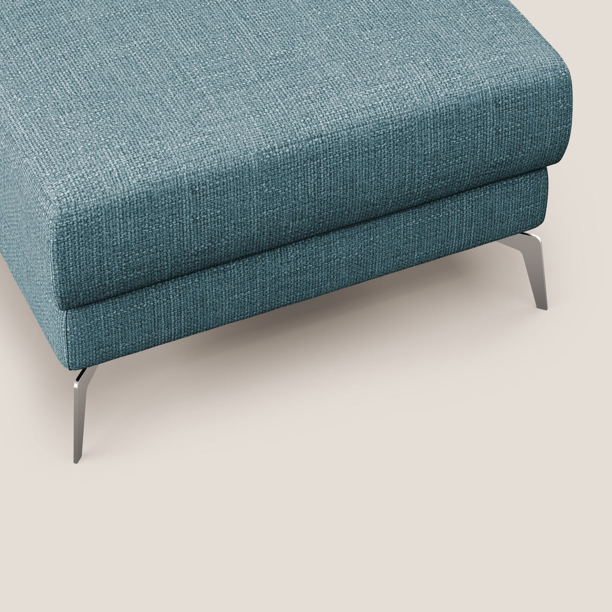 Star Pouf con piedini alti in tessuto impermeabile morbido intreccio T06 azzurro - divitt.sbs