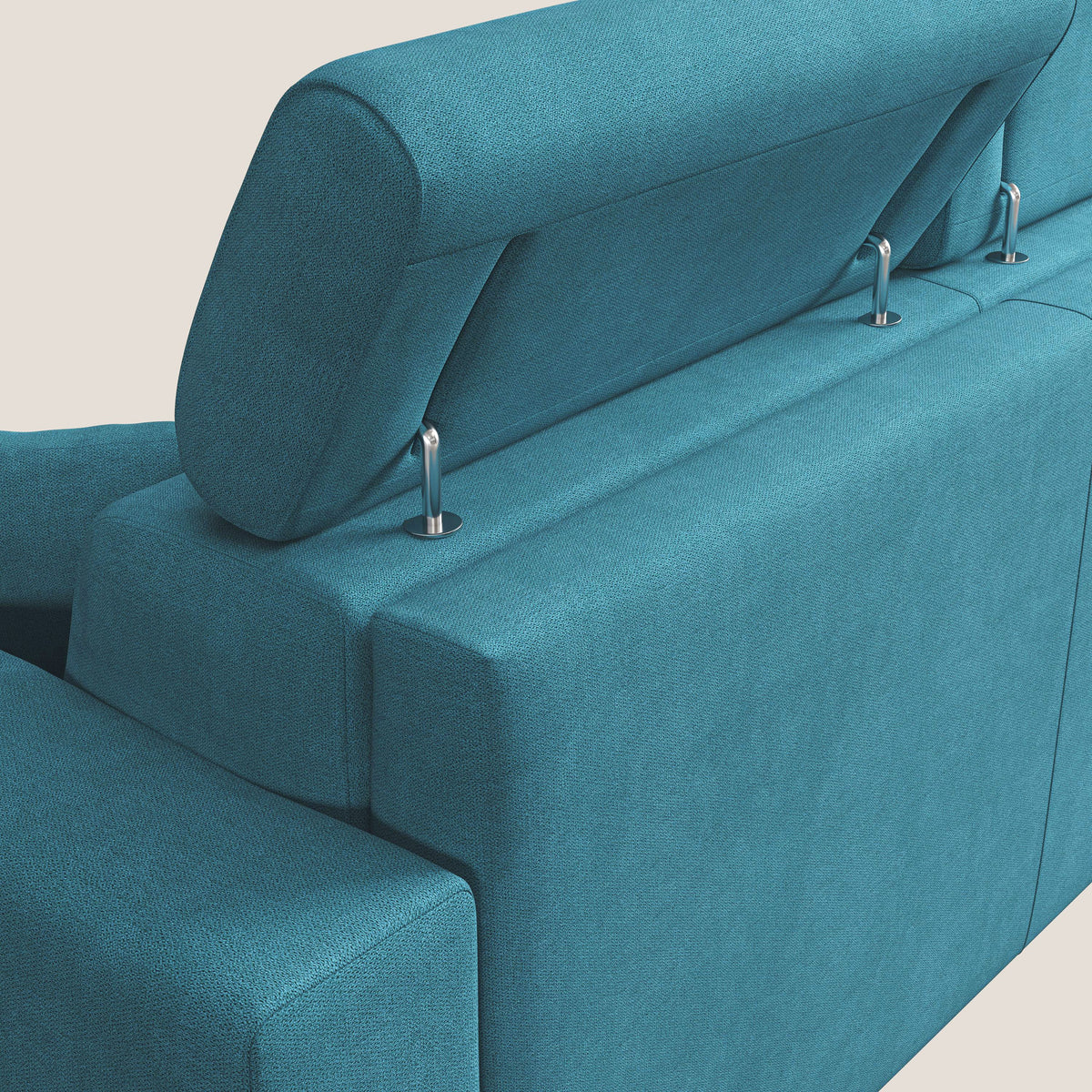 Pegaso divano letto con poggiatesta reclinabili e rivestimento T02 azzurro - divitt.sbs