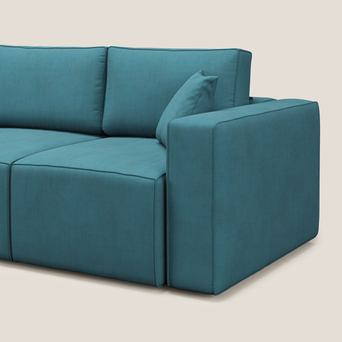 Morfeo divano con 3 sedute estraibili in morbido tessuto impermeabile T02 azzurro - divitt.sbs