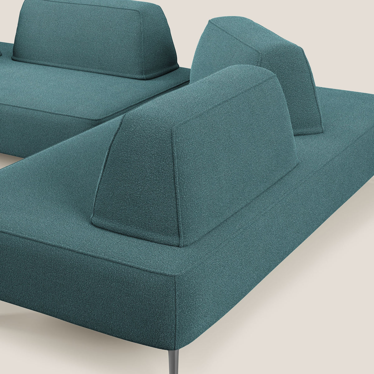 Newton divano angolare modulare con schienali movibili T07 azzurro - divitt.sbs
