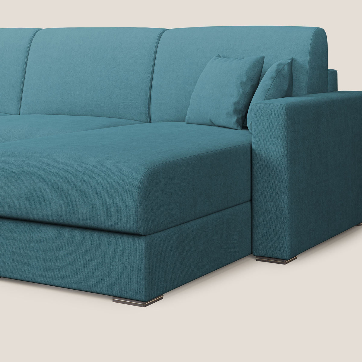 Best Divano letto angolare in tessuto impermeabile T02 azzurro - divitt.sbs