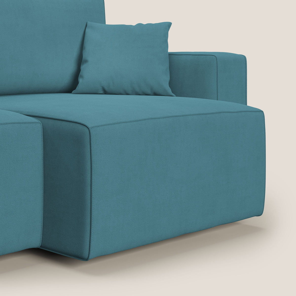 Morfeo divano con sedute estraibili in morbido tessuto impermeabile T02 azzurro - divitt.sbs