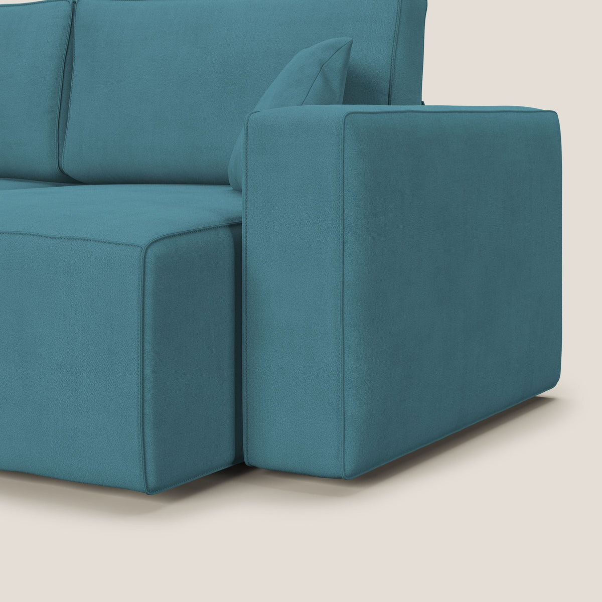 Morfeo divano con sedute estraibili in morbido tessuto impermeabile T02 azzurro - divitt.sbs