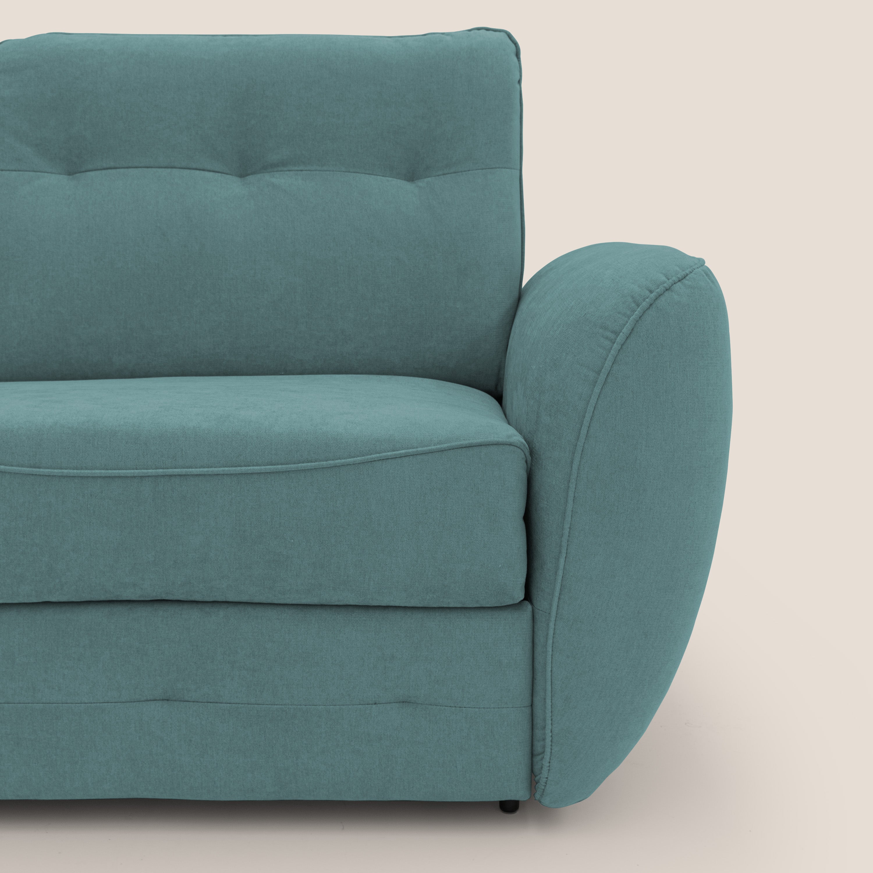 Zeus Divano letto scandinavo con schienale alto in tessuto impermeabile T02 petrolio - divitt.sbs