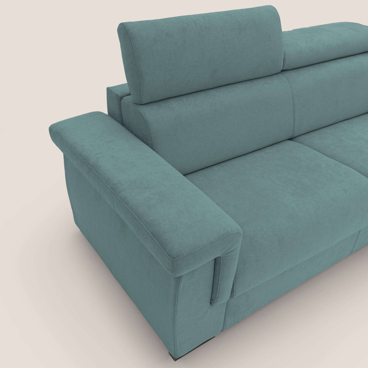 Bjorn divano letto sfoderabile con materasso H18 cm e poggiatesta reclinabili in tessuto impermeabile T02 petrolio - divitt.sbs
