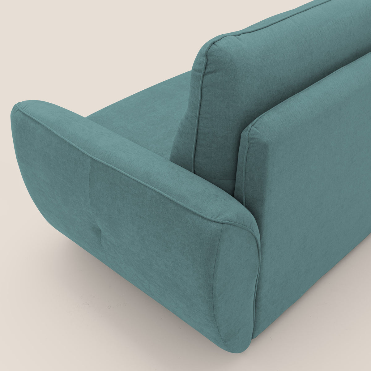 Zeus Divano letto scandinavo con schienale alto in tessuto impermeabile T02 petrolio - divitt.sbs