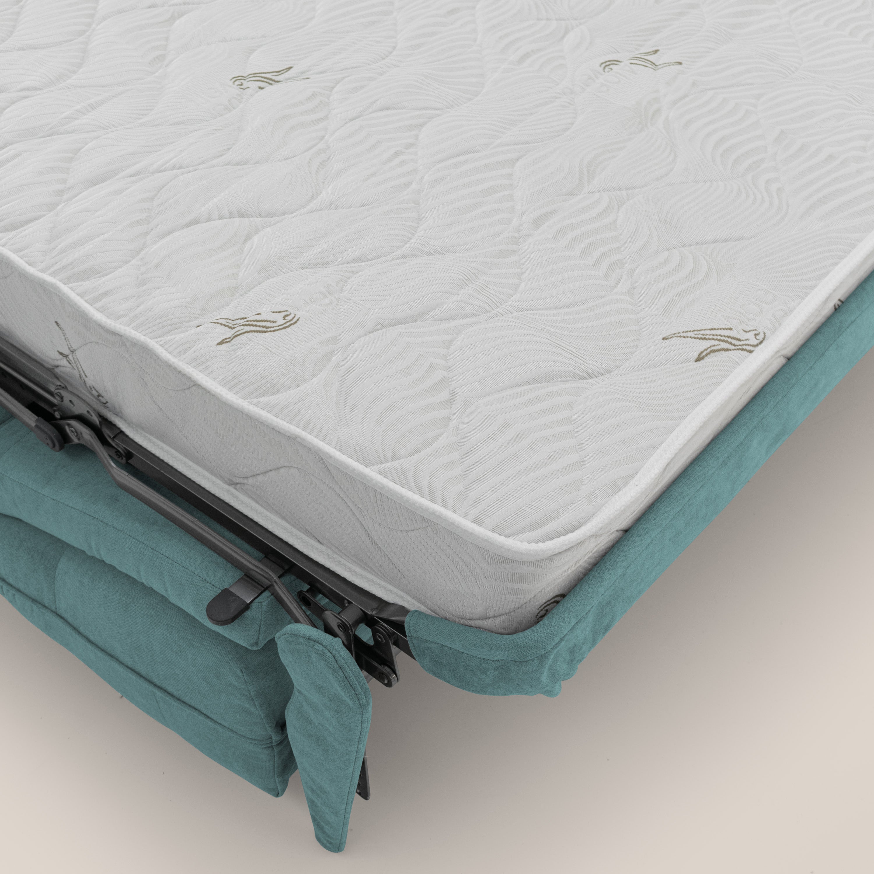 Zeus Divano letto scandinavo con schienale alto in tessuto impermeabile T02 petrolio - divitt.sbs