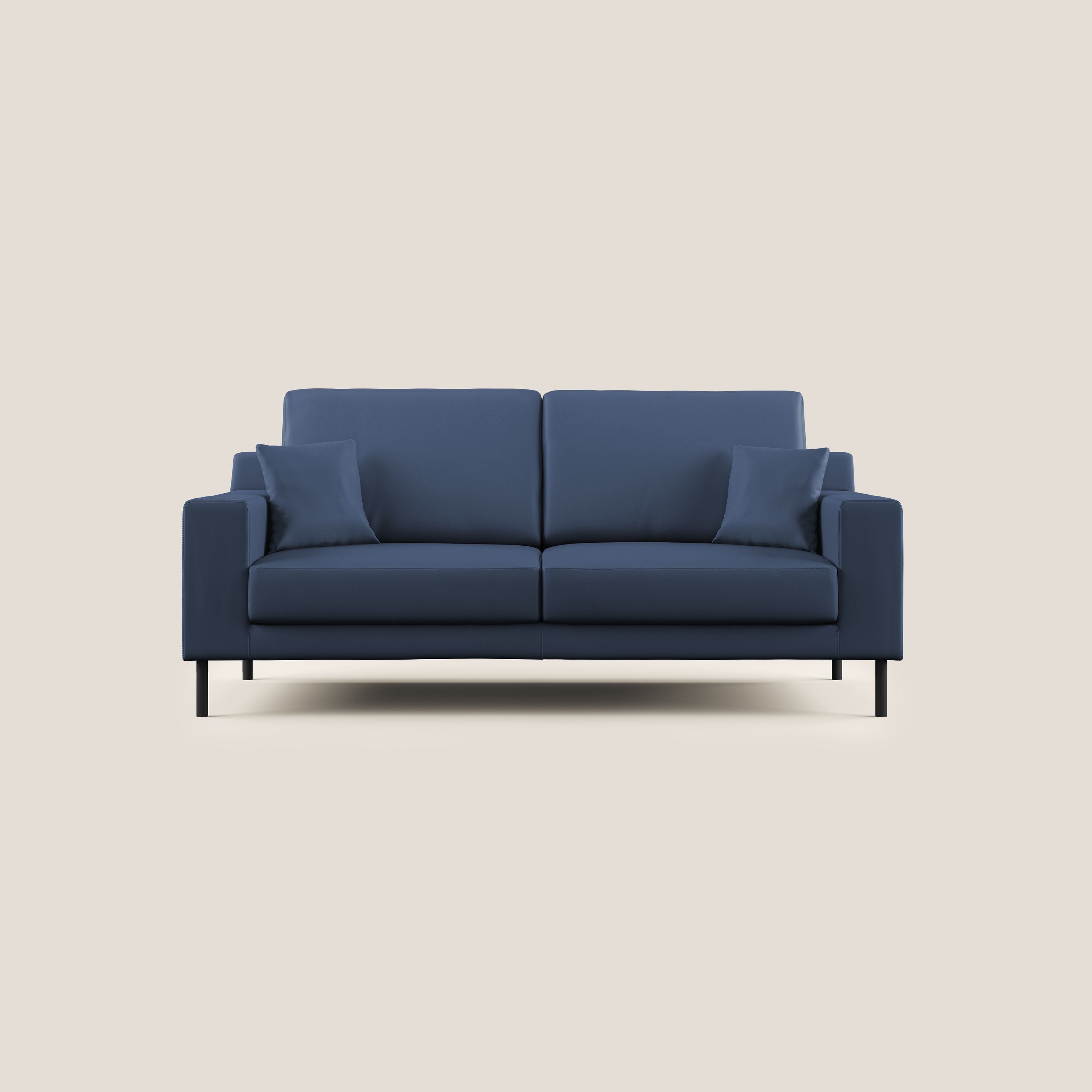 Uranio divano moderno lineare in Ecopelle impermeabile T04 blu - divitt.sbs