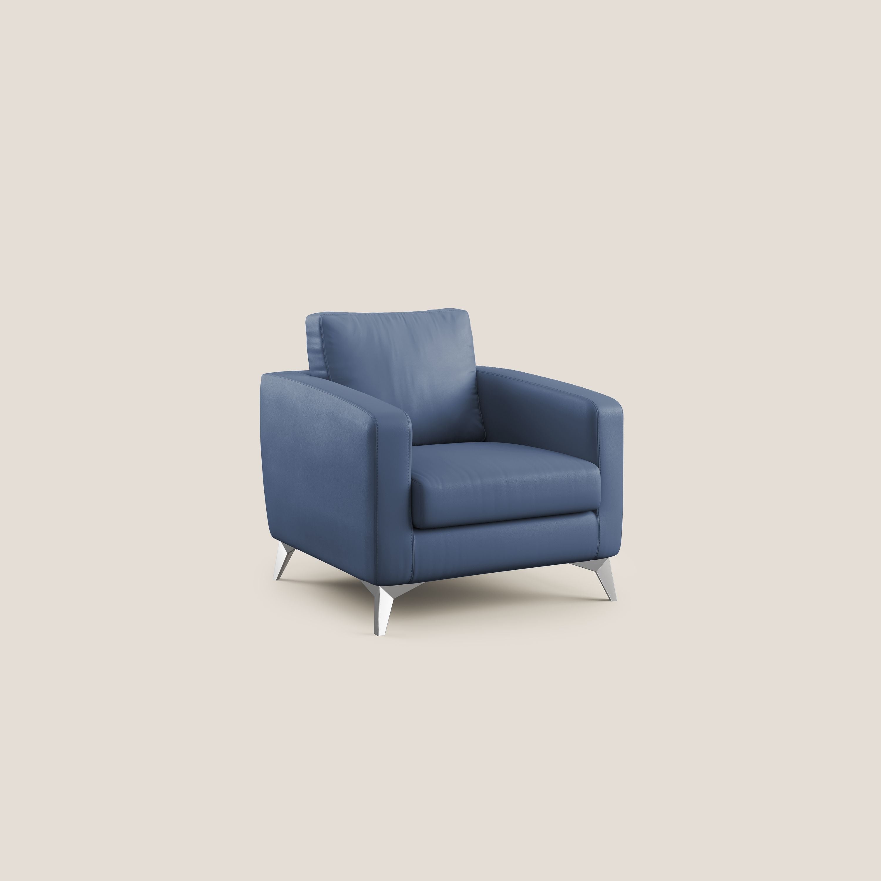 Orione Poltroncina in ecopelle moderna e impermeabile T04 blu - divitt.sbs
