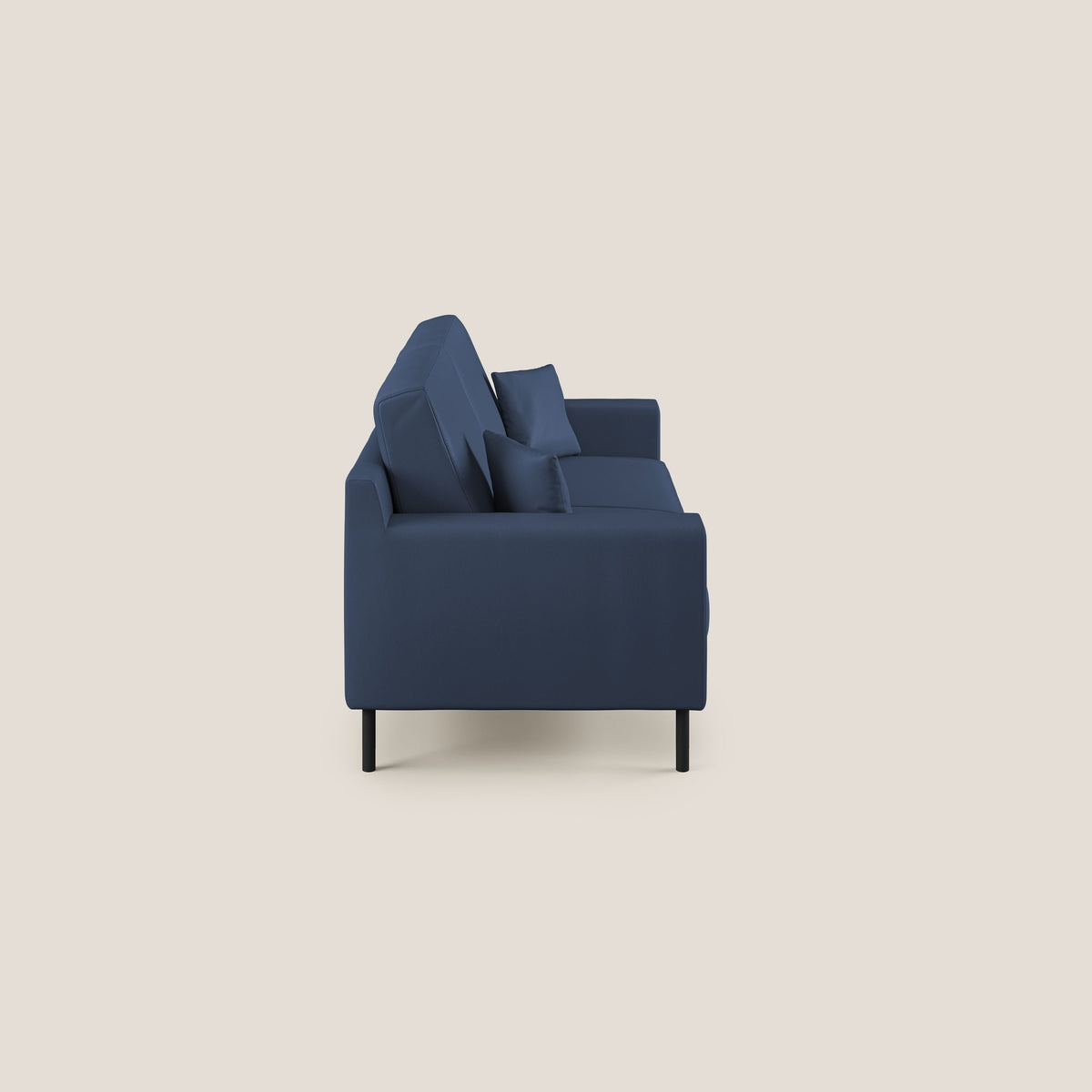 Uranio divano moderno lineare in Ecopelle impermeabile T04 blu - divitt.sbs