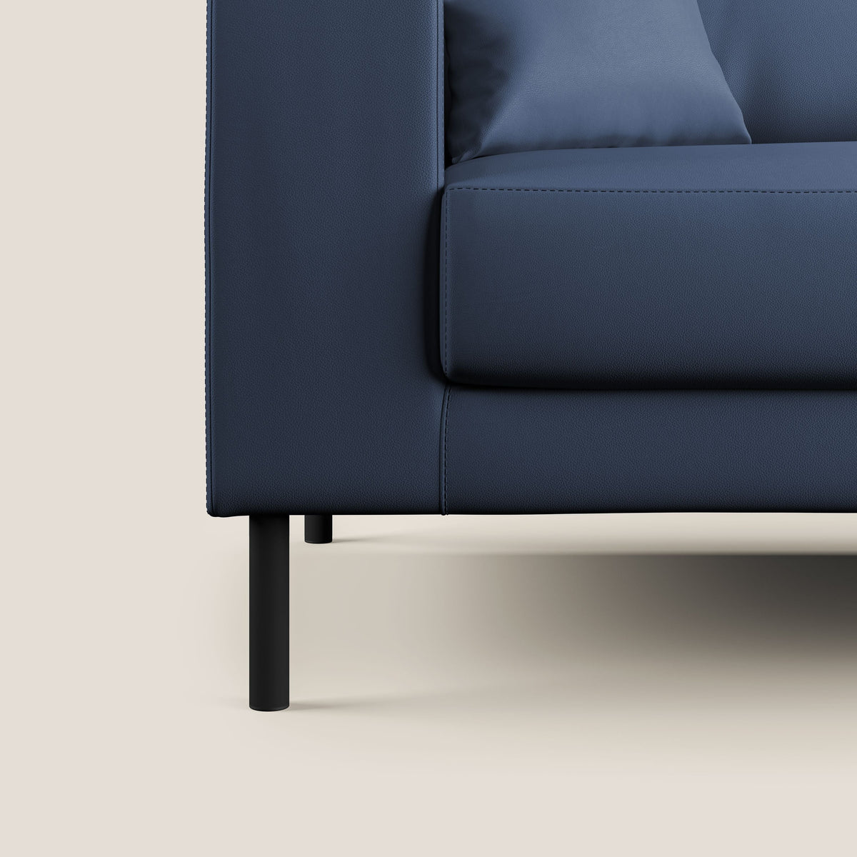 Uranio divano moderno lineare in Ecopelle impermeabile T04 blu - divitt.sbs