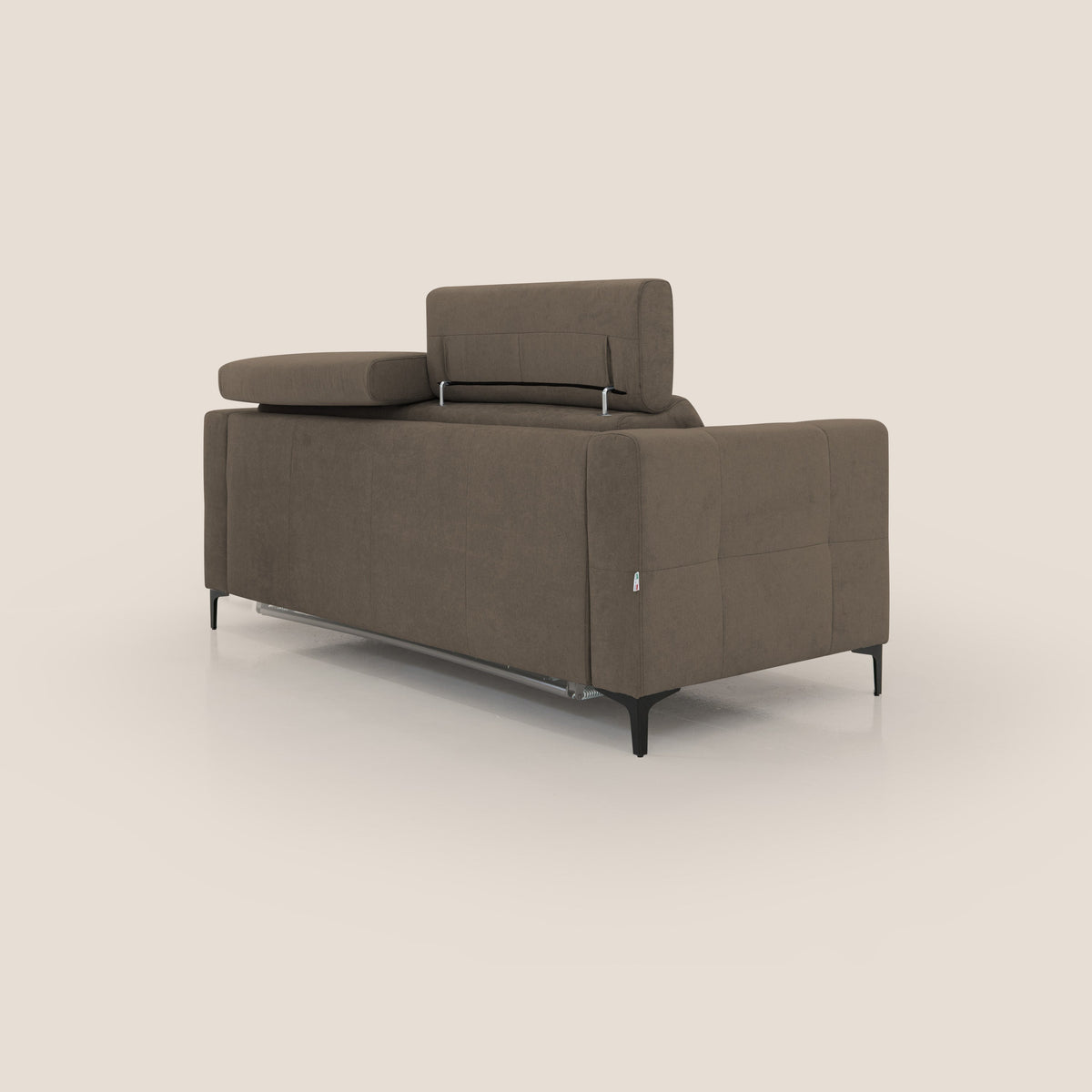 Gardenia divano letto materasso alto 18 cm con poggiatesta reclinabili e rivestimento impermeabile T02 marrone - divitt.sbs